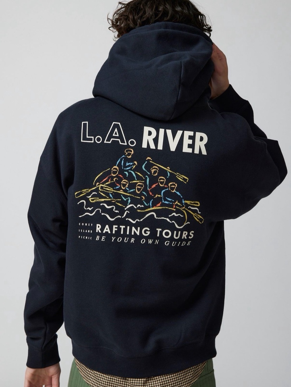 🚣♂️ Coney Island Picnic LA River Rafting Tours Graphic Hoodie Sweatshirt L